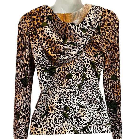 Cabo | 90s | Women’s S | Pullover Hoodie | Animal Print + Roses Mixed Media - Picture 4 of 10